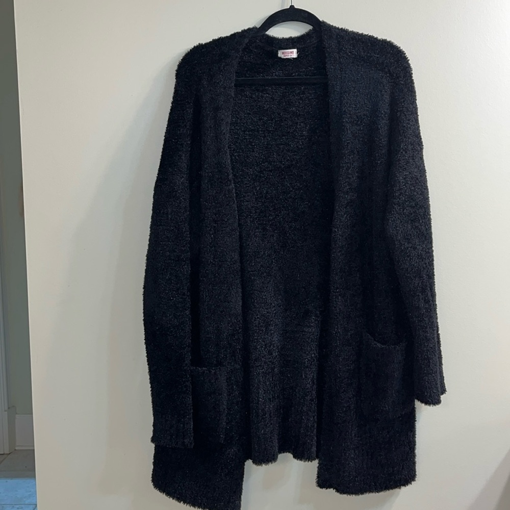 Open front sweater with pockets. Chanel fabric.  Soft. Oversized